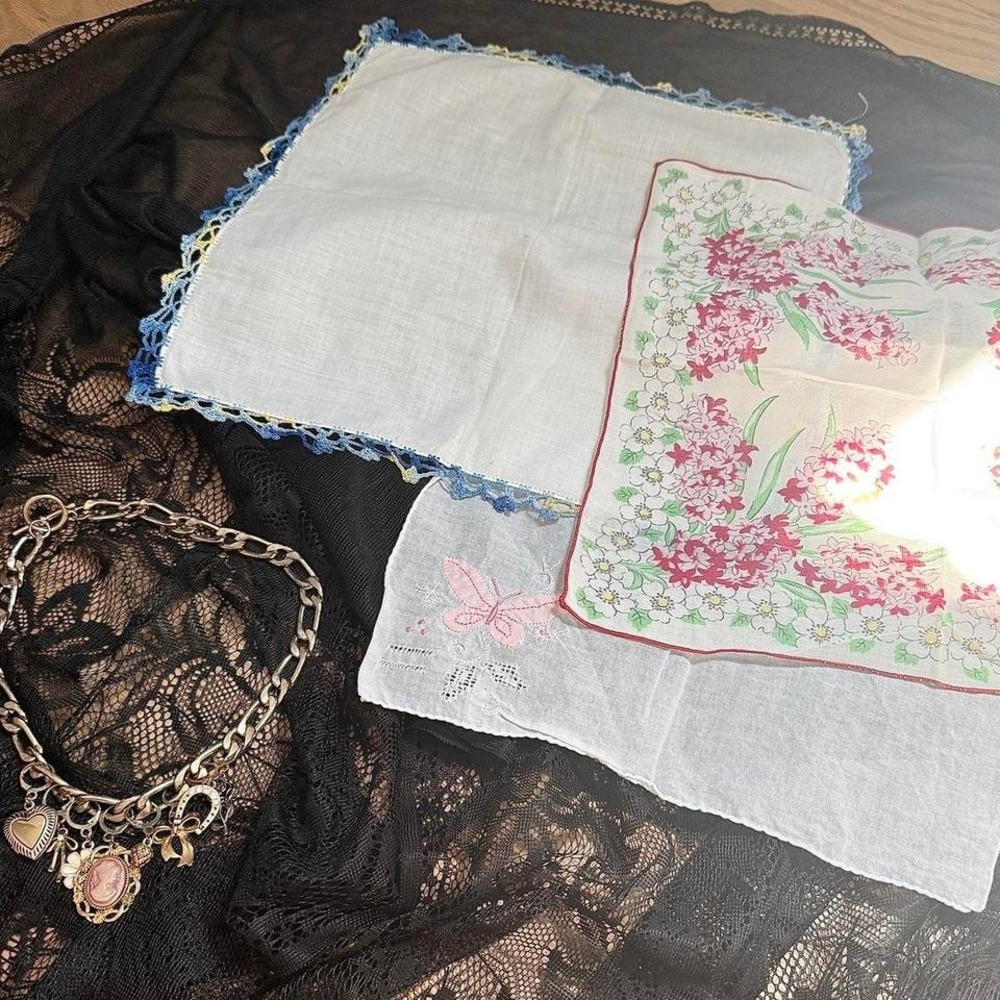 Vintage handkerchief scarf bundle